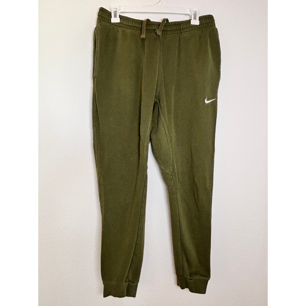 Nike Mens Sportswear Club Fleece Joggers Olive Green Tapered Sweatpants Large